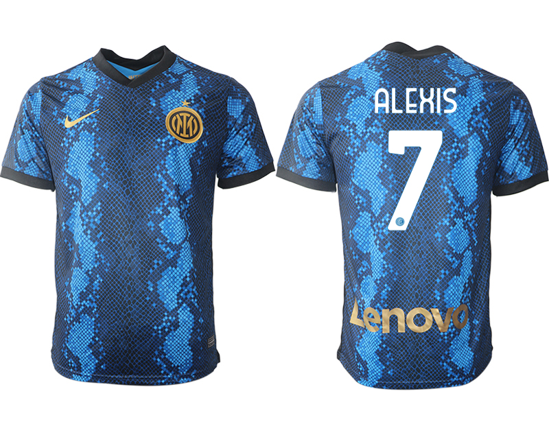 Men 2021-2022 Club Inter Milan home blue aaa versio #7 Nike Soccer Jersey->inter milan jersey->Soccer Club Jersey